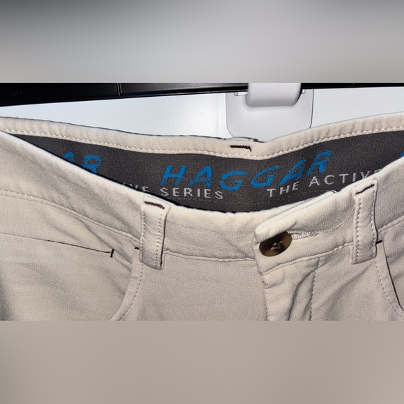 Haggar Men's 30x32 Khaki Straight-Leg Dress Pants - Picture 2 of 8